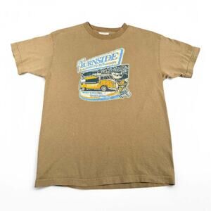Vintage Food Truck Shirt Adult MEDIUM Brown Burnside Burrito Bus Skate Y2K